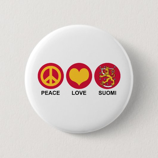 Peace Liebe Suomi Button (Vorderseite)