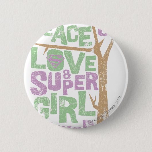 Peace Liebe & Supergirl Power Button (Vorderseite)