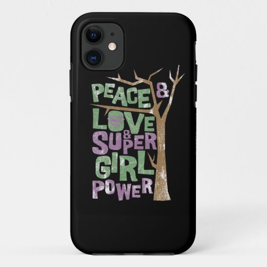 Peace Liebe & Supergirl Power Case-Mate iPhone Hülle (Rückseite)