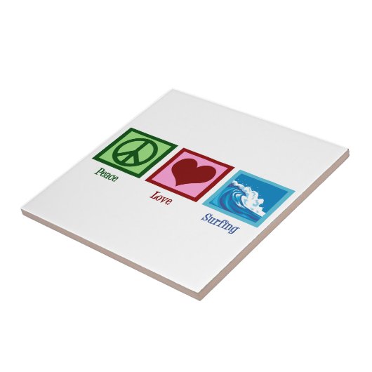 Peace Liebe Surfing Fliese (Seite)