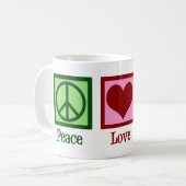 Peace Liebe Surfing Kaffeetasse (Vorderseite Links)