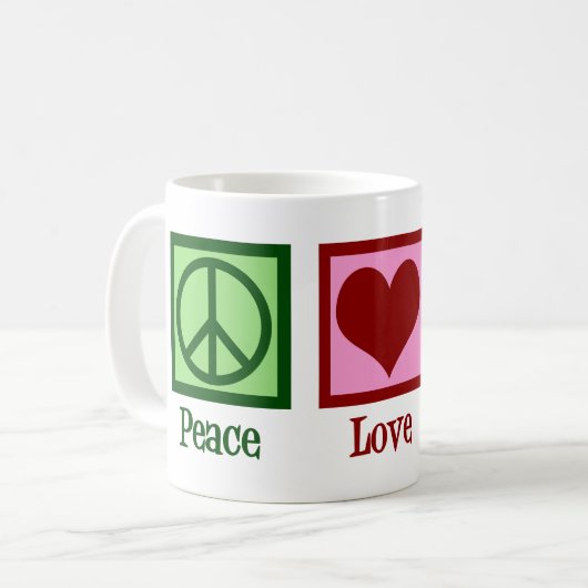 Peace Liebe Surfing Kaffeetasse (Vorderseite Links)