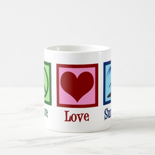 Peace Liebe Surfing Kaffeetasse (Mittel)
