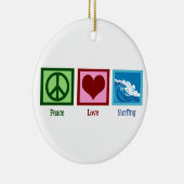 Peace Liebe Surfing Keramikornament (Rechts)
