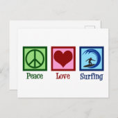 Peace Liebe Surfing Postkarte (Vorne/Hinten)