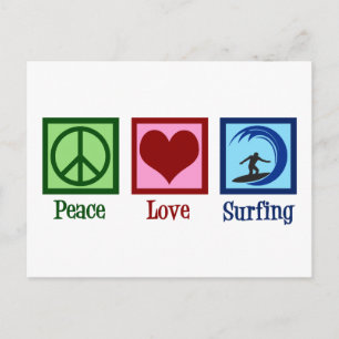 Peace Liebe Surfing Postkarte