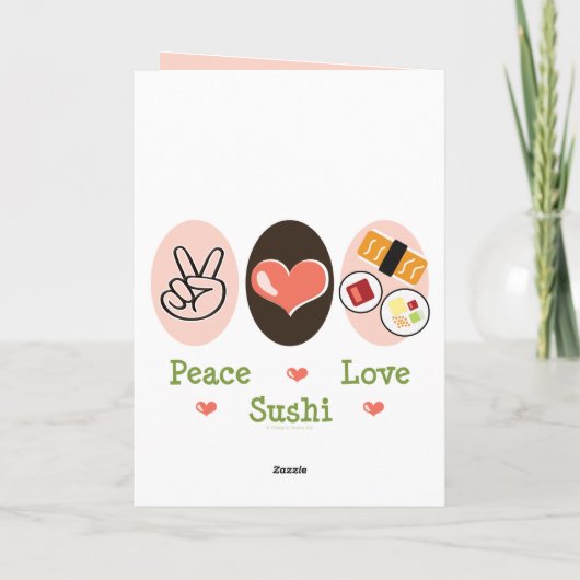 Peace Liebe Sushi Grußkarte Karte (Rückseite)