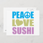 Peace Liebe Sushi Postkarte (Vorne/Hinten)