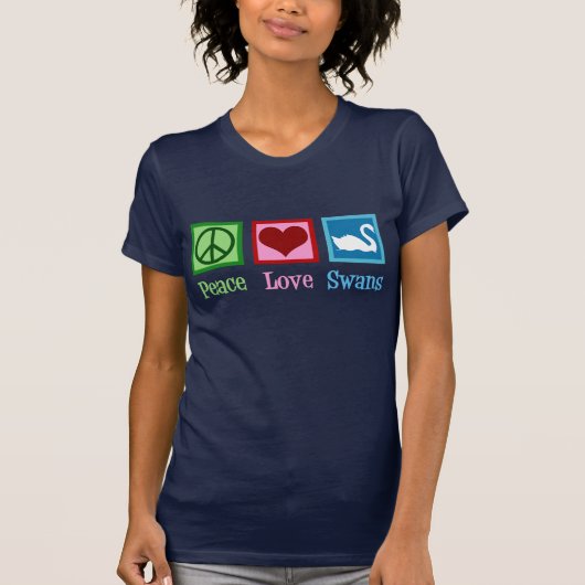 Peace Liebe Swans T-Shirt (Vorderseite)