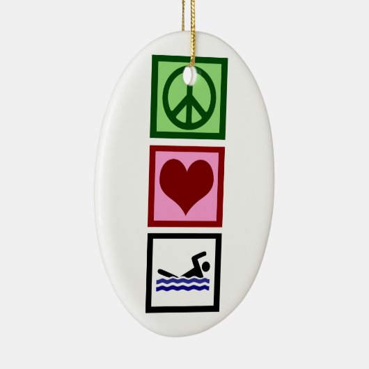 Peace Liebe Swim Keramikornament (Rechts)