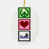 Peace Liebe Swim Keramikornament (Vorne)