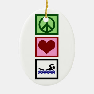 Peace Liebe Swim Keramikornament