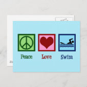 Peace Liebe Swim Postkarte (Vorne/Hinten)