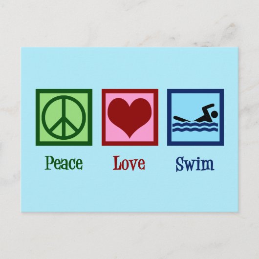Peace Liebe Swim Postkarte (Vorderseite)