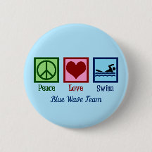Peace Liebe Swim Team Custom Blue Swimmer
