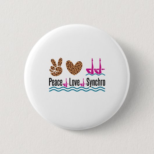 Peace Liebe Synchro Synchro Synchronisation Schwim Button (Vorderseite)