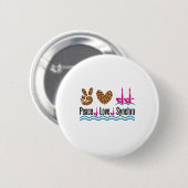 Peace Liebe Synchro Synchro Synchronisation Schwim Button (Vorne & Hinten)