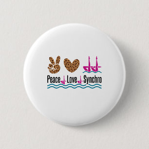 Peace Liebe Synchro Synchro Synchronisation Schwim Button