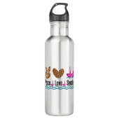 Peace Liebe Synchro Synchro Synchronisation Schwim Edelstahlflasche (Vorderseite)