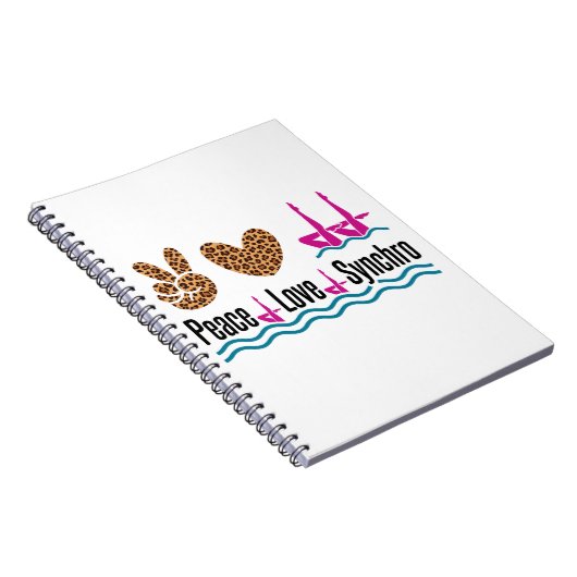 Peace Liebe Synchro Synchro Synchronisation Schwim Notizblock (Rechte Seite)