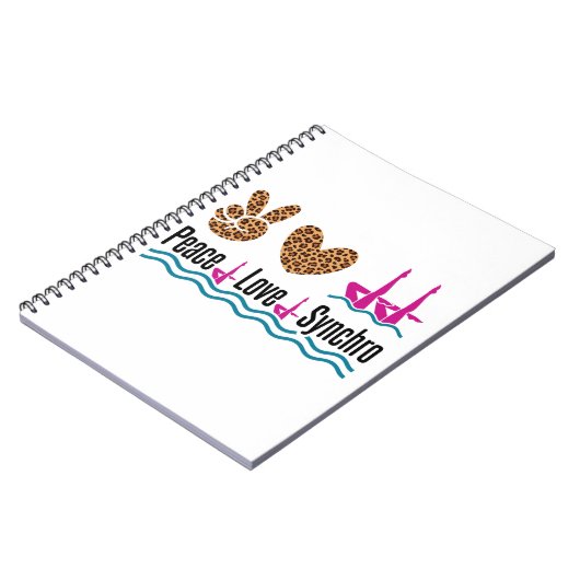 Peace Liebe Synchro Synchro Synchronisation Schwim Notizblock (Linke Seite)