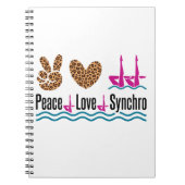 Peace Liebe Synchro Synchro Synchronisation Schwim Notizblock (Vorderseite)