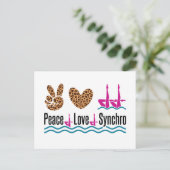 Peace Liebe Synchro Synchro Synchronisation Schwim Postkarte (Stehend Vorderseite)