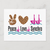 Peace Liebe Synchro Synchro Synchronisation Schwim Postkarte (Vorderseite)