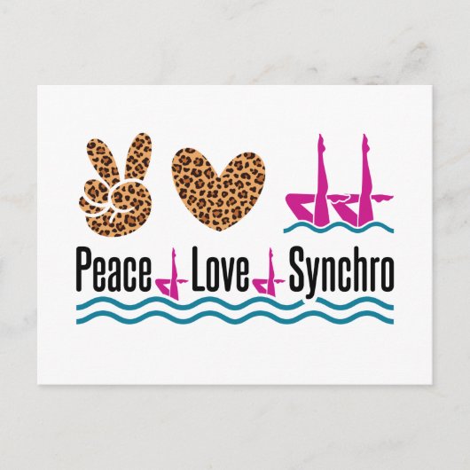 Peace Liebe Synchro Synchro Synchronisation Schwim Postkarte (Vorderseite)