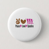Peace Liebe Synchro Synchronized Skaten Button (Vorderseite)