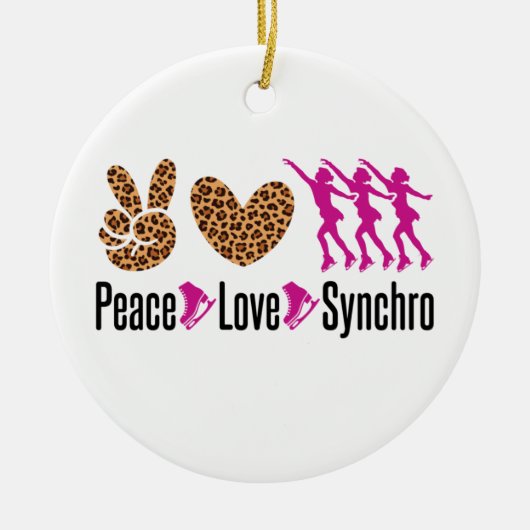 Peace Liebe Synchro Synchronized Skaten Keramik Ornament (Vorne)