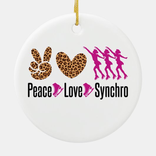 Peace Liebe Synchro Synchronized Skaten Keramik Ornament (Hinten)