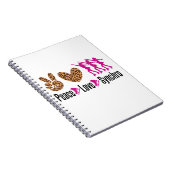 Peace Liebe Synchro Synchronized Skaten Notizblock (Rechte Seite)