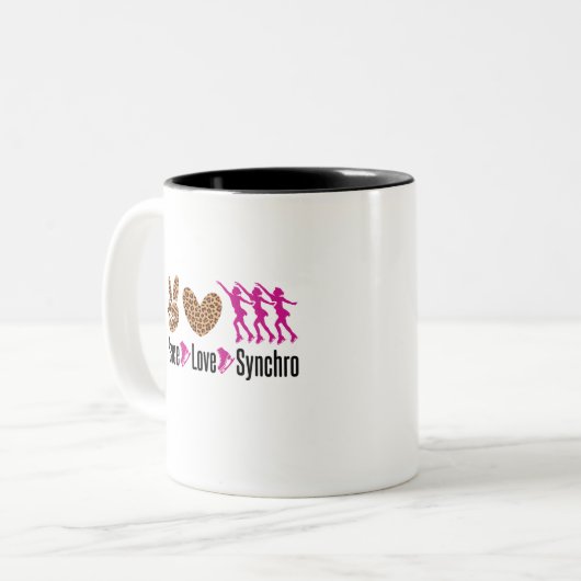 Peace Liebe Synchro Synchronized Skaten Zweifarbige Tasse (Vorderseite Links)