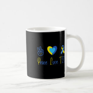 Peace Liebe T21 Blue Yellow World Down Syndrome Da Kaffeetasse
