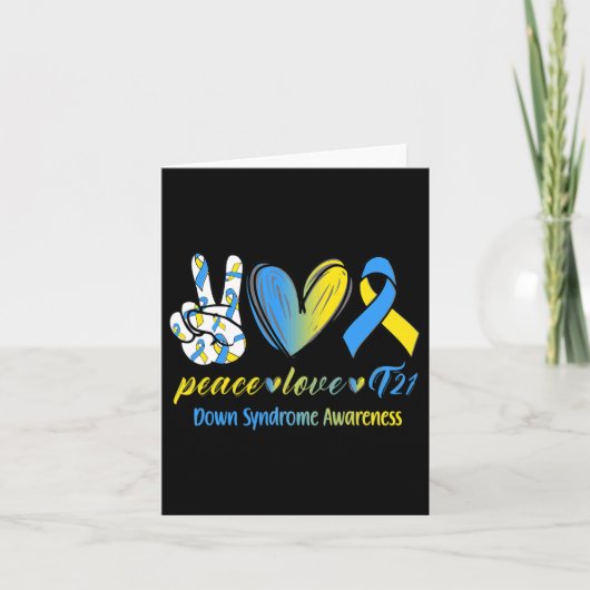 Peace Liebe T21 Down Syndrome Awareness Awareness Karte (Vorderseite)