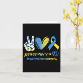 Peace Liebe T21 Down Syndrome Awareness Awareness Karte (Gelbe Blume)