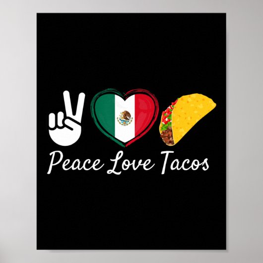 Peace Liebe Tacos Cinco De Mayo Poster (Vorne)