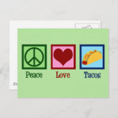Peace Liebe Tacos Postkarte (Vorne/Hinten)