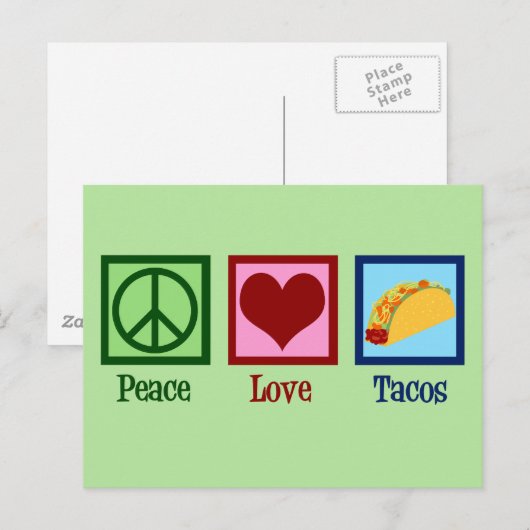Peace Liebe Tacos Postkarte (Vorne/Hinten)