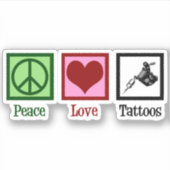 Peace Liebe Tattoos Niedlich Tattoo Artist Gun Aufkleber (Vorderseite)