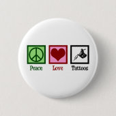 Peace Liebe Tattoos Niedlich Tattoo Artist Gun Button (Vorderseite)