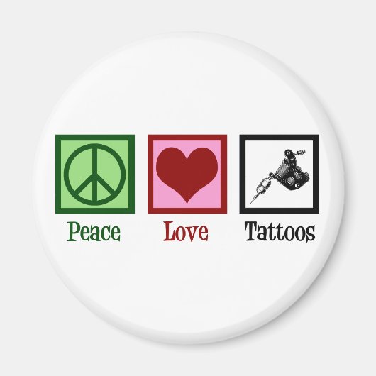 Peace Liebe Tattoos Niedlich Tattoo Artist Gun Magnet (Vorne)