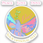 Peace Liebe Taube, Single Aufkleber (Vorderseite)