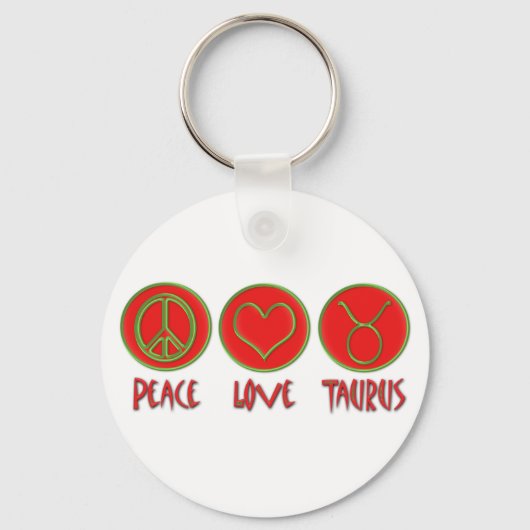 Peace Liebe Taurus Schlüsselanhänger (Vorderseite)