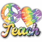 Peace Liebe Teach Colorful Aufkleber (Vorderseite)