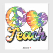 Peace Liebe Teach Colorful Aufkleber (Blatt)