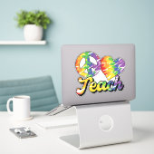 Peace Liebe Teach Colorful Aufkleber (Laptop auf Schreibtisch)