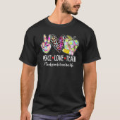 Peace Liebe Teach Leopard Herz Apple Tee zweiter K (Vorderseite)