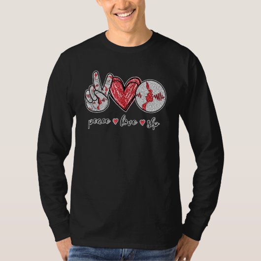 Peace Liebe Teacher Speech Language Pathologist Pl T-Shirt (Vorderseite)